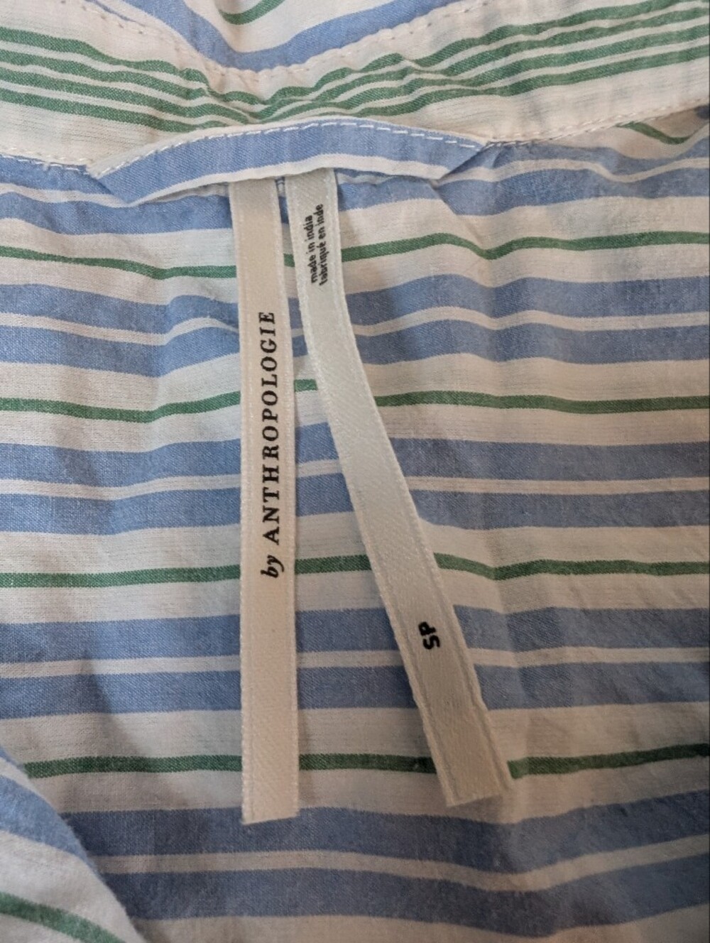 Anthropologie Cotton Striped Pajama Set Short Sleeve Pants Small Medium - Picture 4 of 7